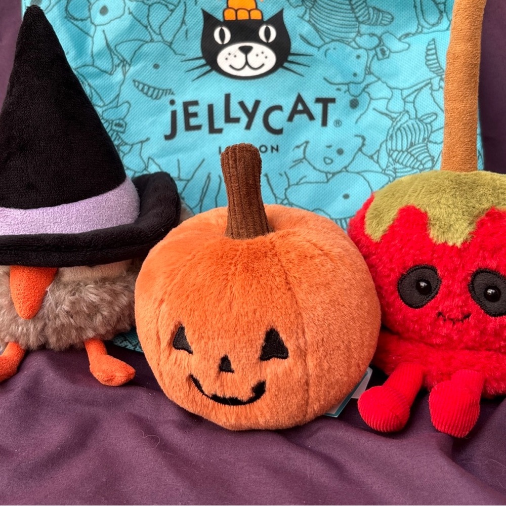 Jellycat bundle Ookey Jack O Lantern Heccaty Hootnightly Toffee Apple  2025